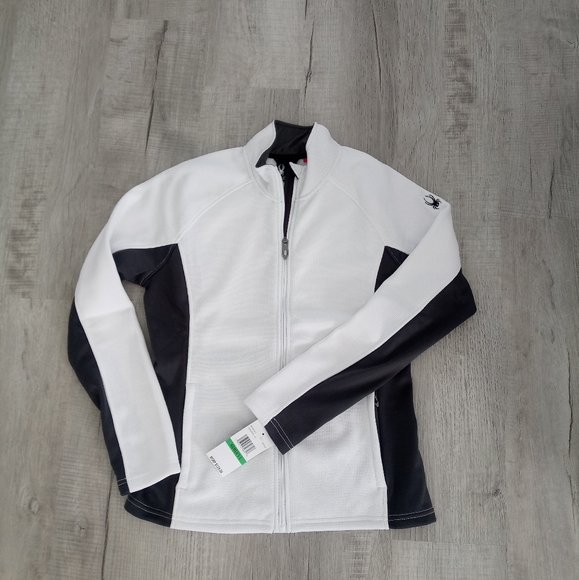 Spyder Jackets & Blazers - Spyder white gray warm fleece jacket women Large